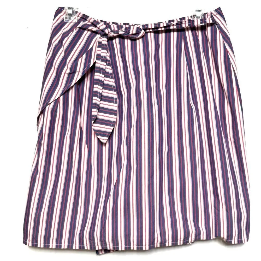 Anne Pinkerton Vintage Striped Mini Wrap Skirt S